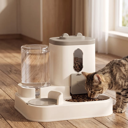 2-in-1 Gravity Food and Water Station, in use at home