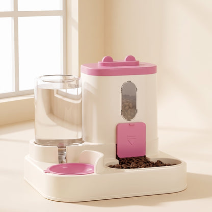 2-in-1 Gravity Food and Water Station, var pink
