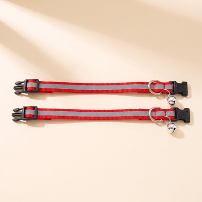 Reflective Cat Collar with Bell, 2 Pack - red