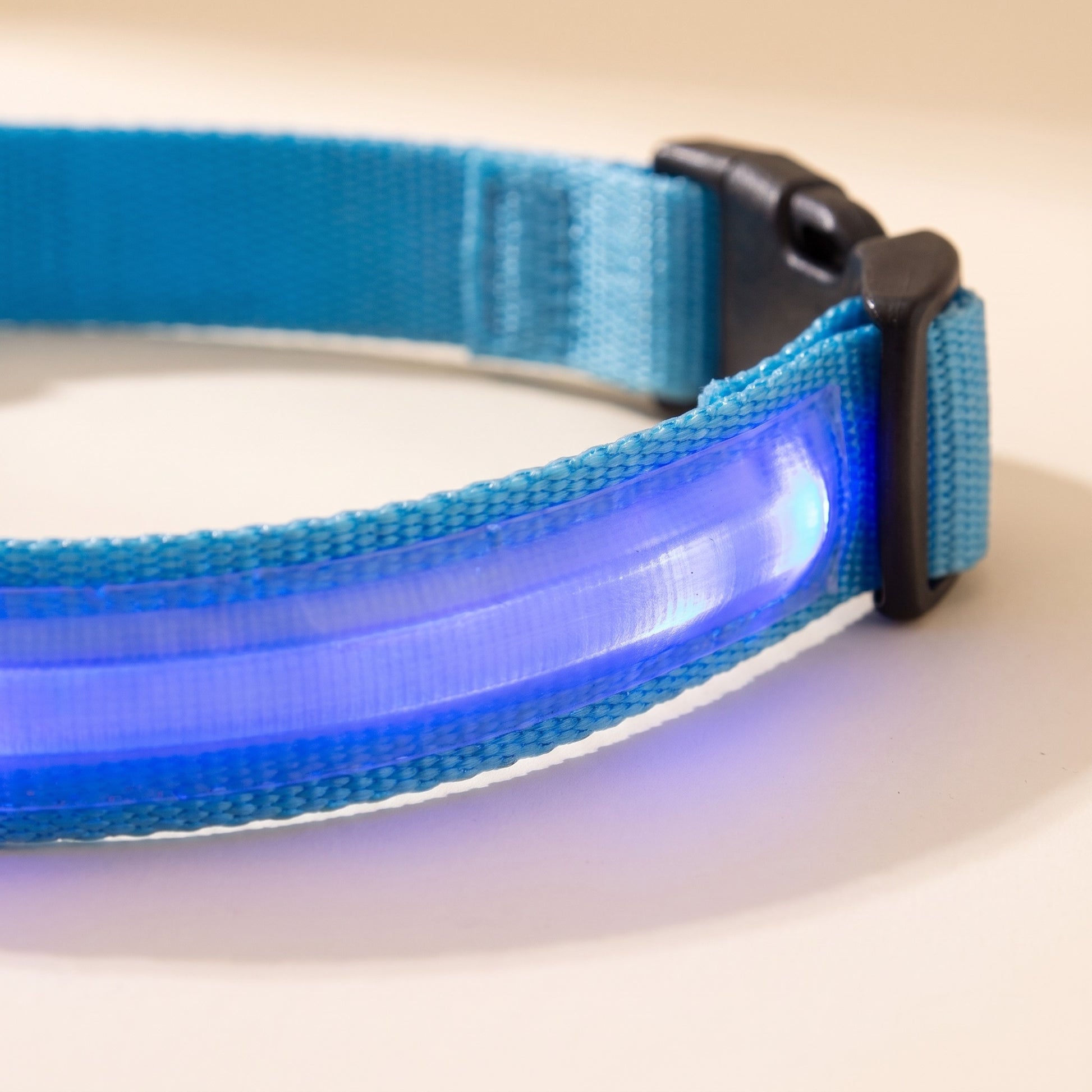 LED Rechargeable Dog Collar, 3 Modes, close-up detail