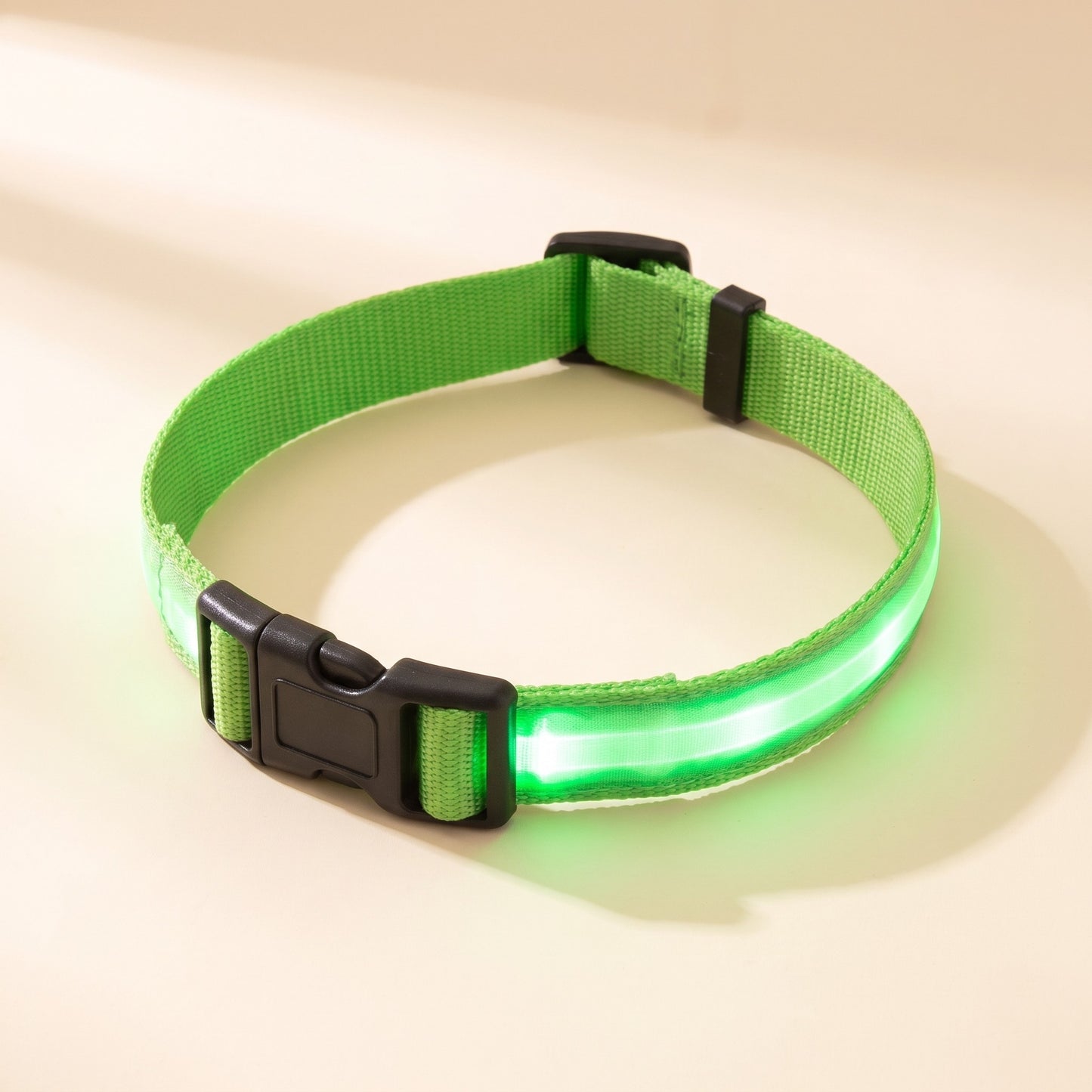 LED Rechargeable Dog Collar, 3 Modes in Green