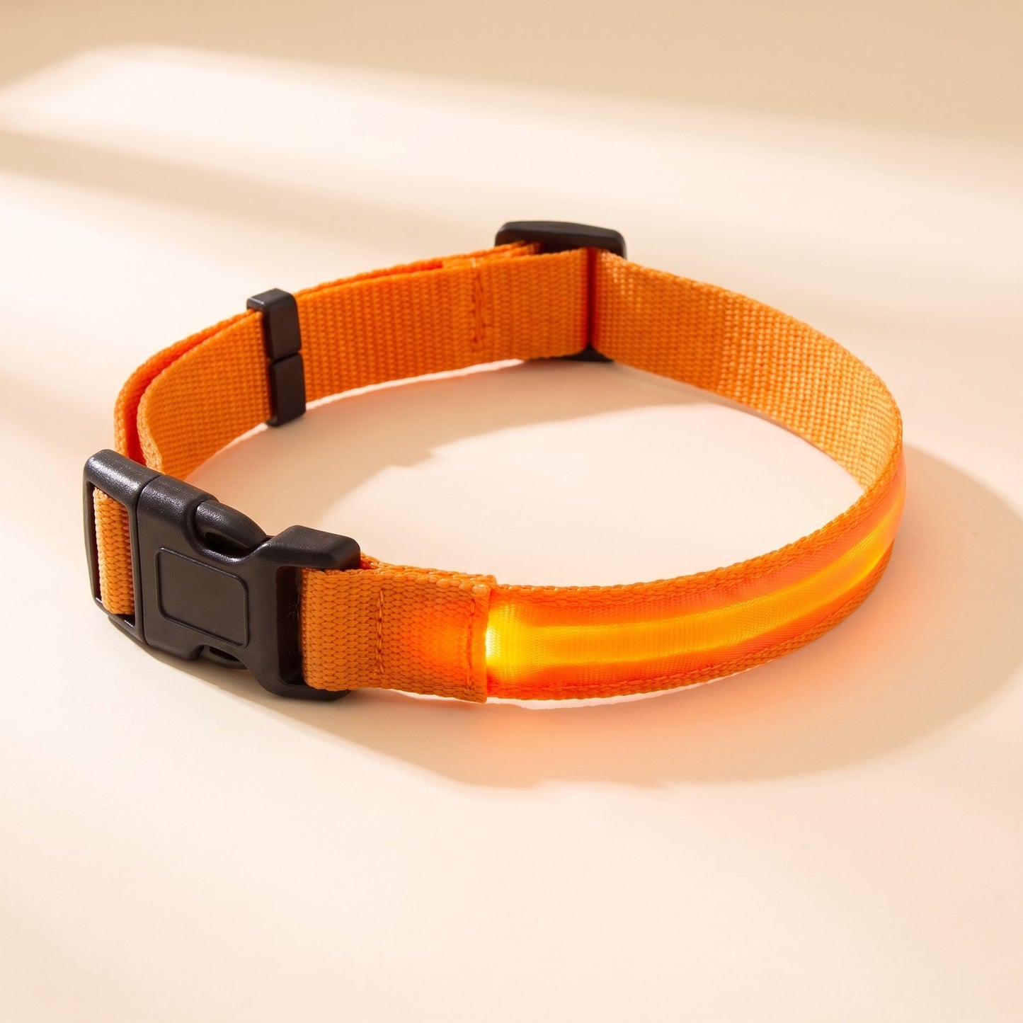 LED Rechargeable Dog Collar, 3 Modes in Orange