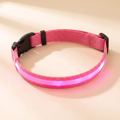 LED Rechargeable Dog Collar, 3 Modes in Pink