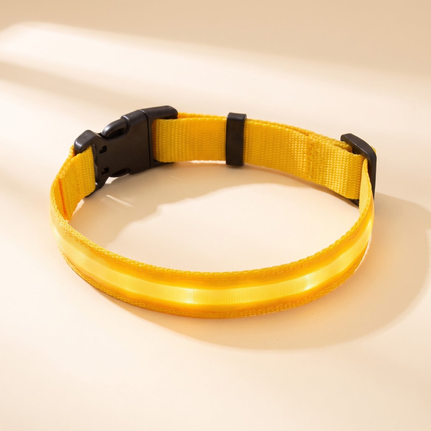LED Rechargeable Dog Collar, 3 Modes in Yellow