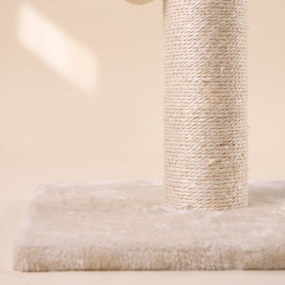 Tall Sisal Cat Scratching Post with Ball, close-up detail