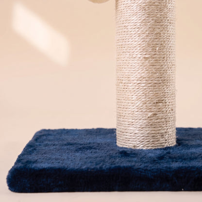 Tall Sisal Scratching Post, Navy Blue, close-up detail