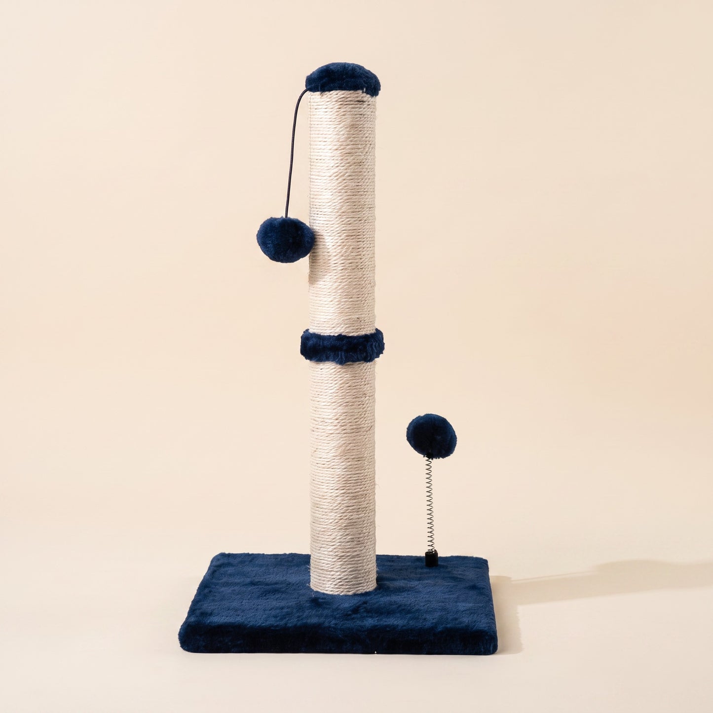 Tall Sisal Cat Scratching Post with Ball, Navy Blue