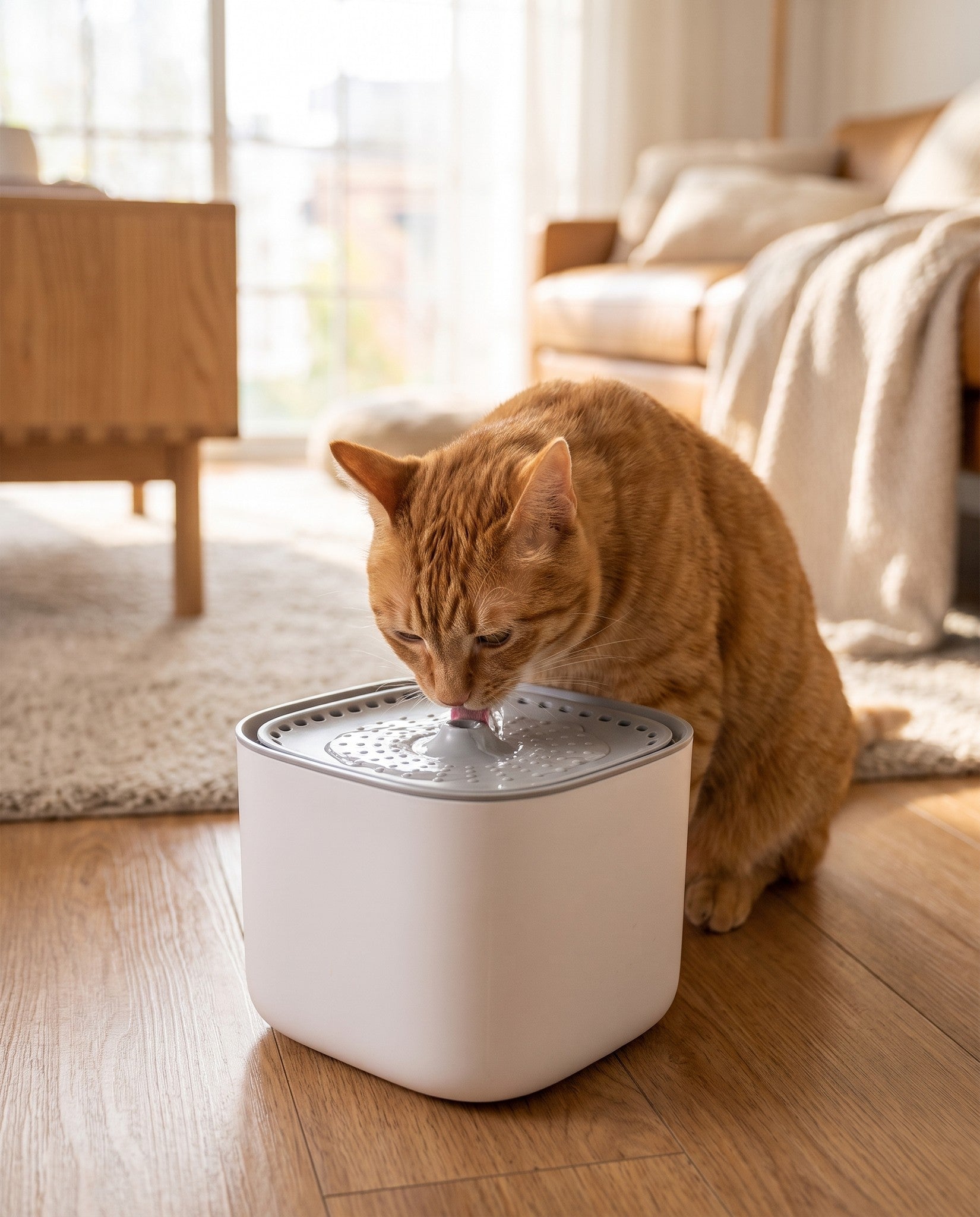 3L Cat Water Fountain, Filtered and Quiet, in use at home