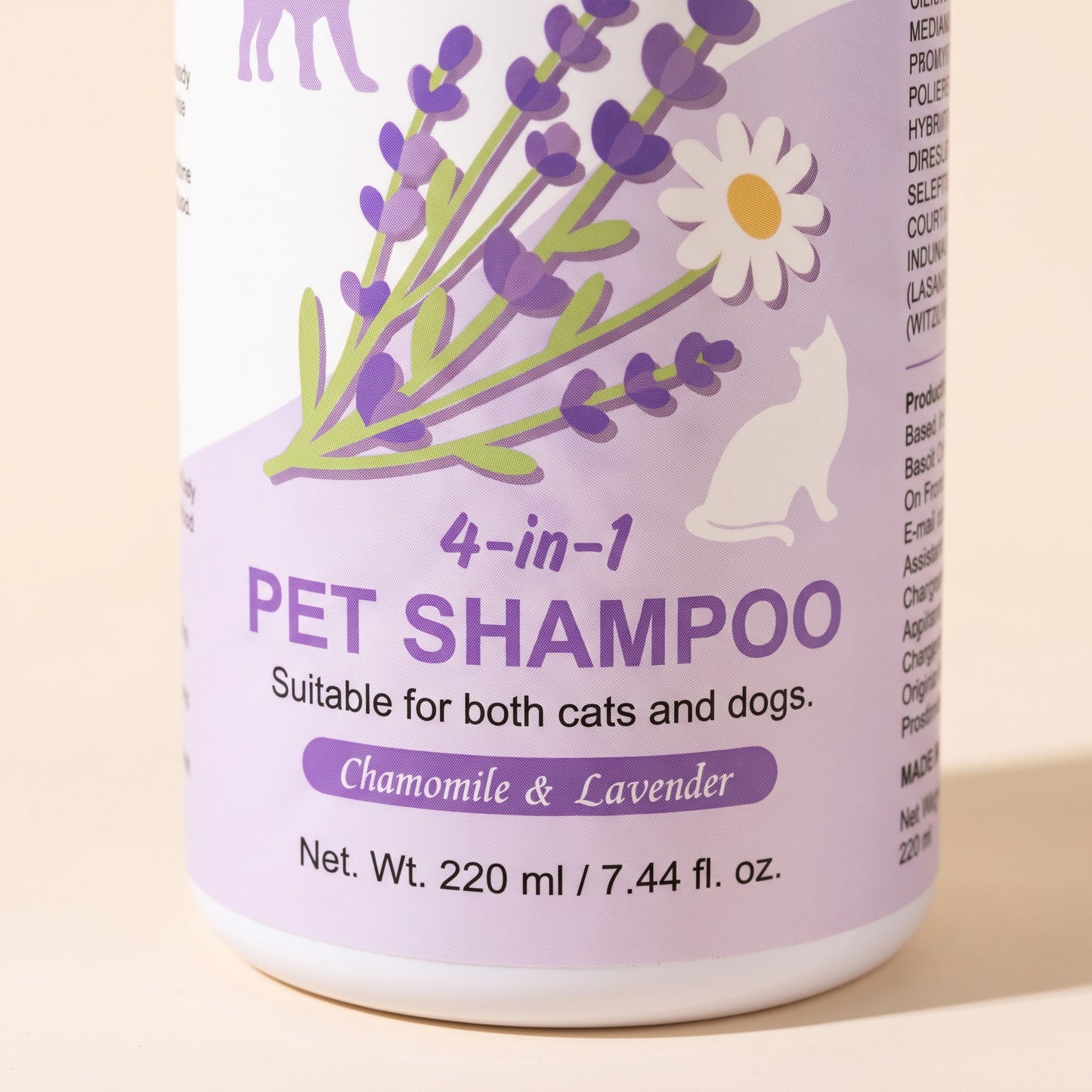 4-in-1 Dog Shampoo and Conditioner, Chamomile and Lavender, close-up detail