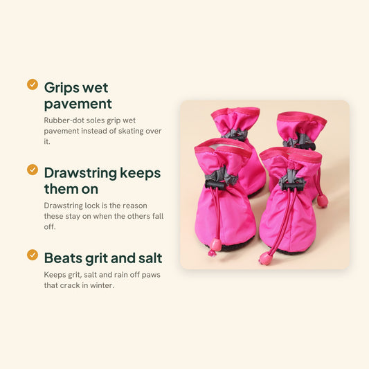 Waterproof Dog Rain Boots, Set of 4, key benefits