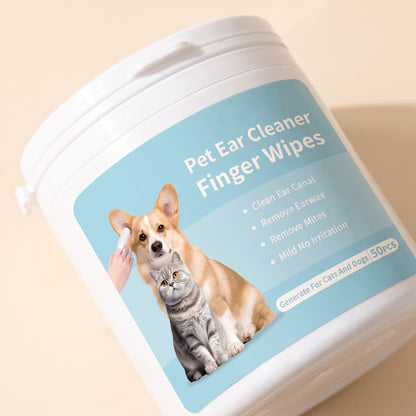 Ear Cleaning Finger Wipes, 50 Pack, close-up detail