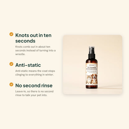 Leave-In Detangling Spray for Dogs and Cats, 50ml, key benefits