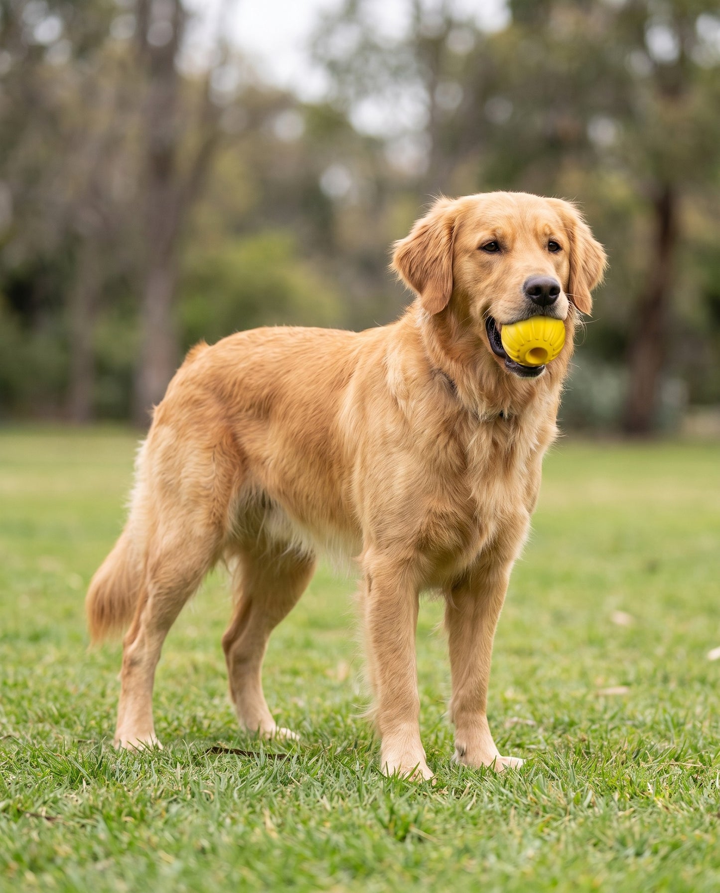 Floating Rubber Treat Ball for Dogs, in use at home