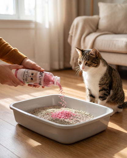 Cat Litter Deodorizing Beads, 250ml, in use at home