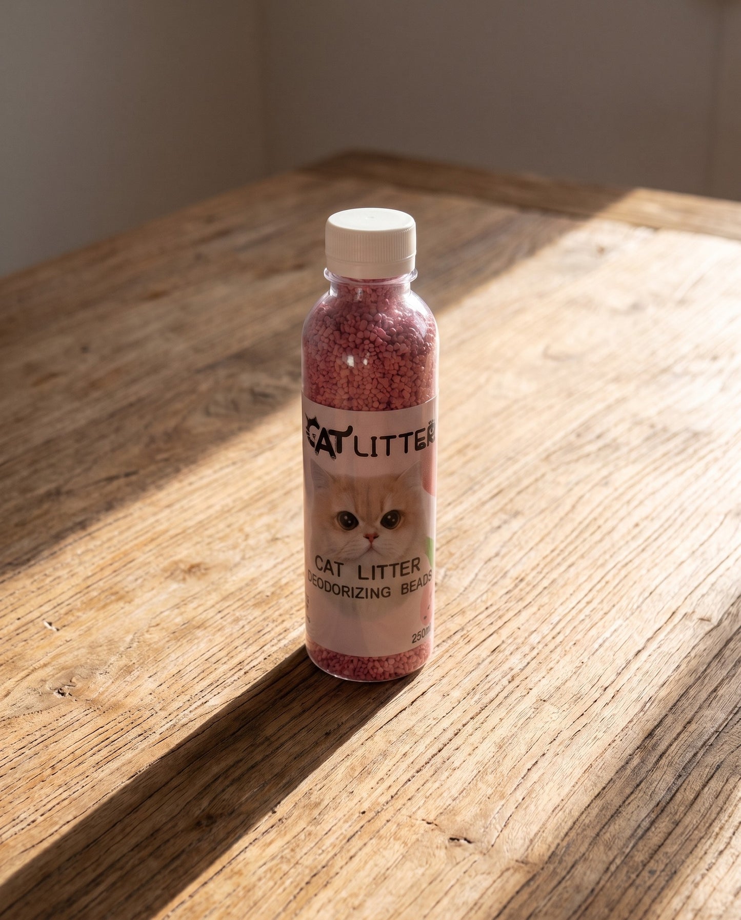 Cat Litter Deodorizing Beads, 250ml, styled in a home setting
