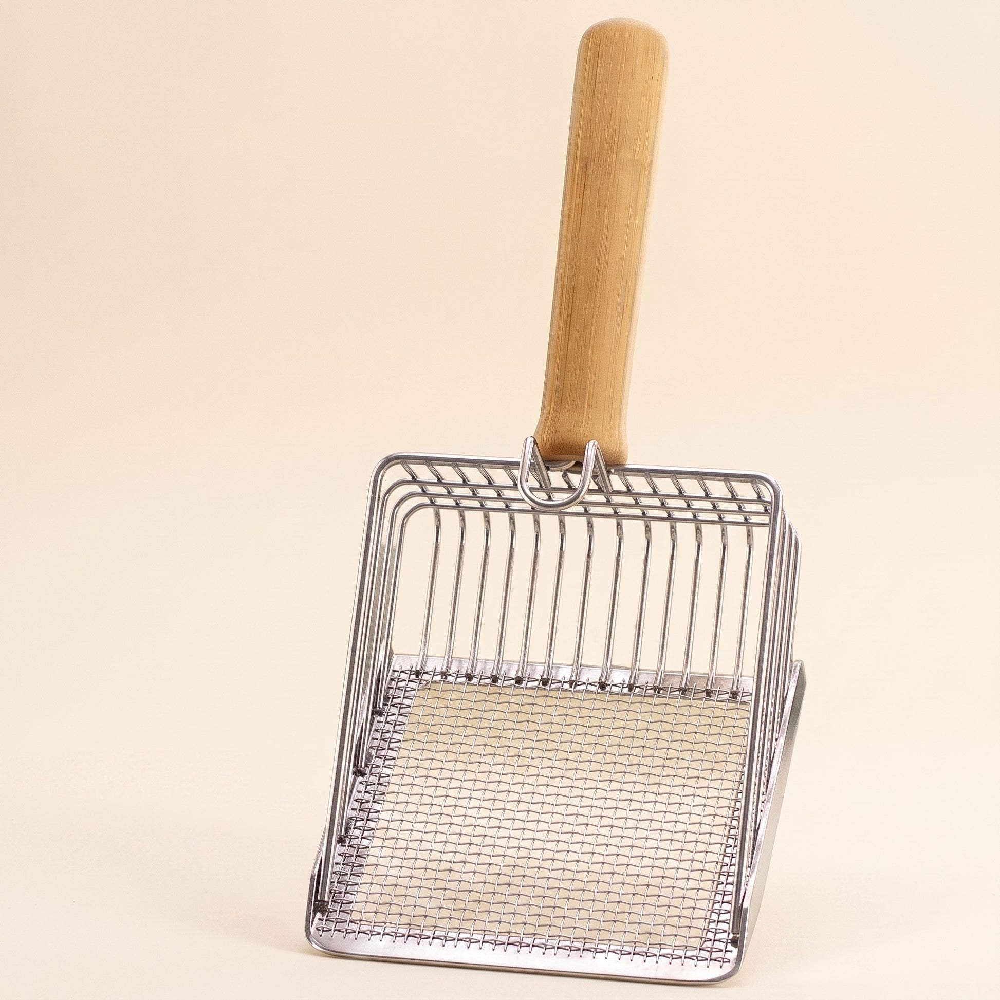 Stainless Steel Litter Scoop with Wood Handle