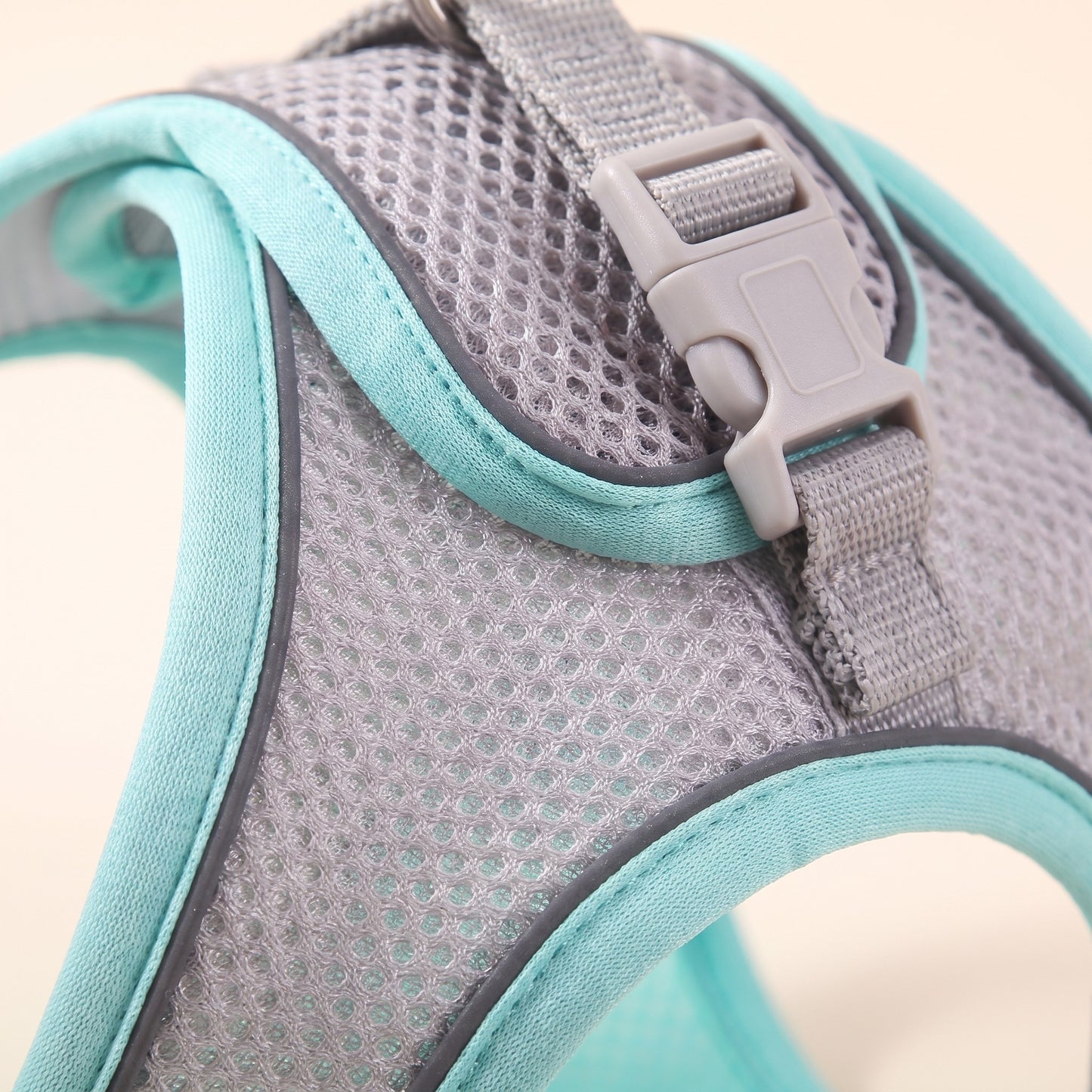 Soft Mesh Step-In Harness and Leash Set, close-up detail
