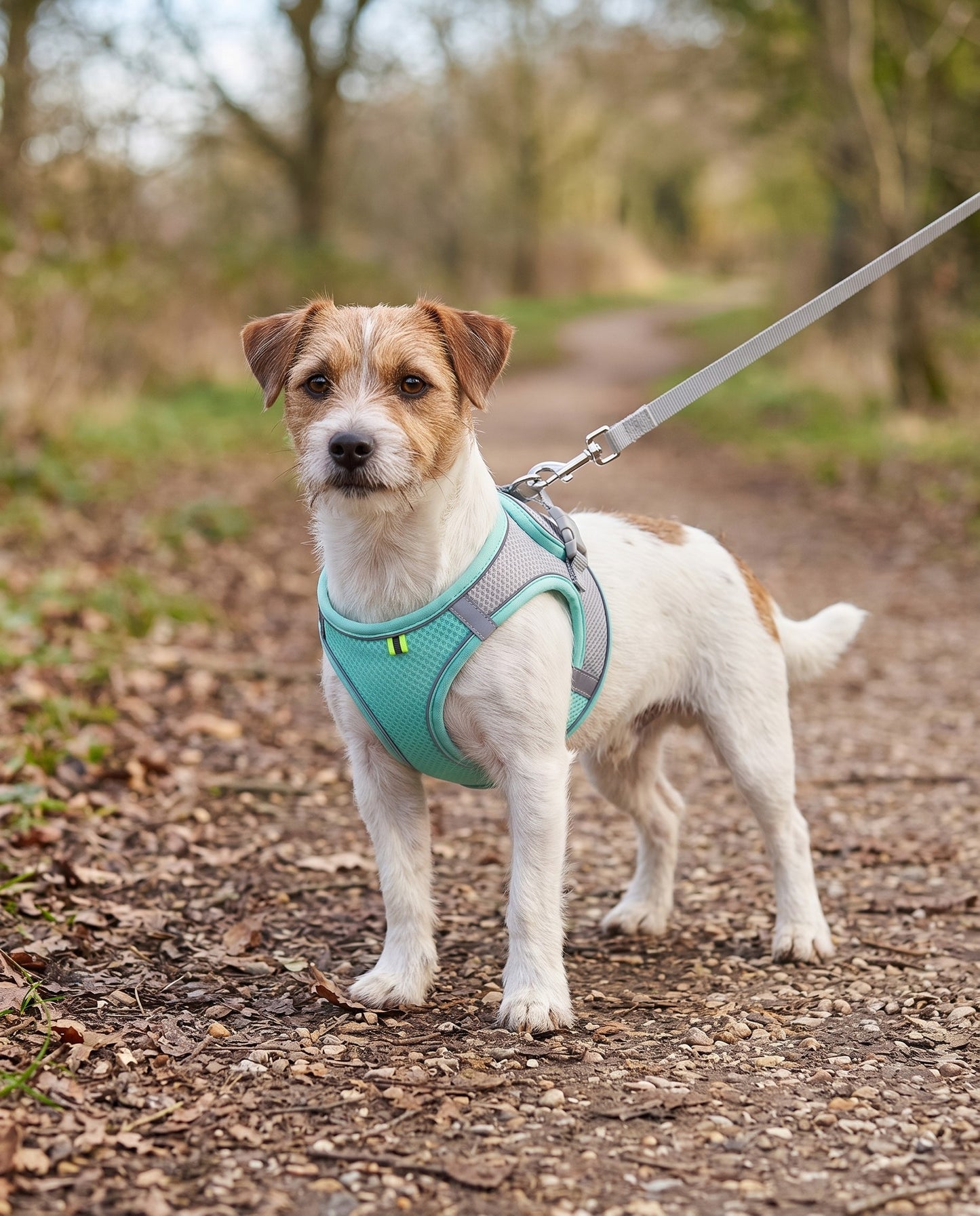 Soft Mesh Step-In Harness and Leash Set, in use at home