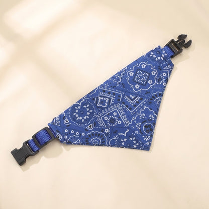 Adjustable Pet Bandana Collar in blue