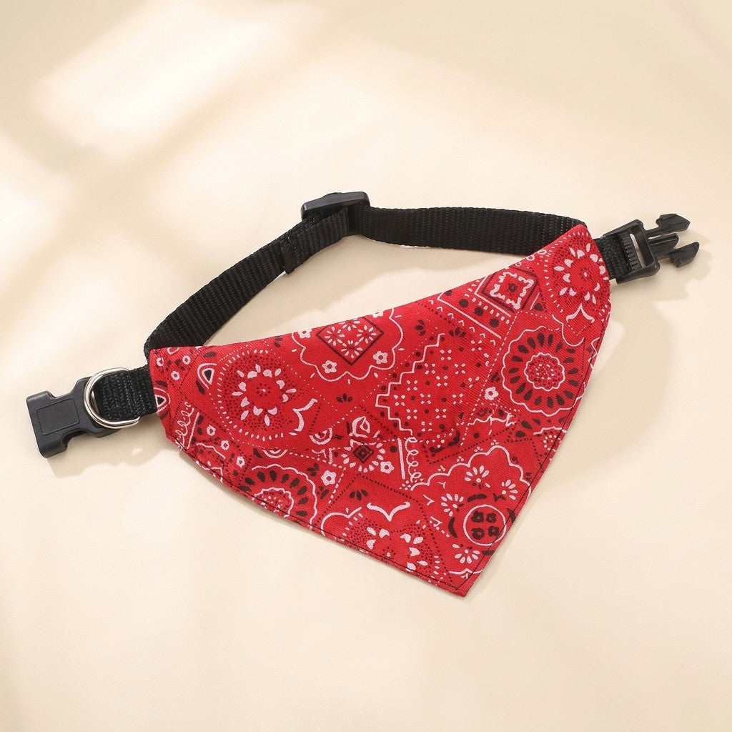 Adjustable Pet Bandana Collar in red