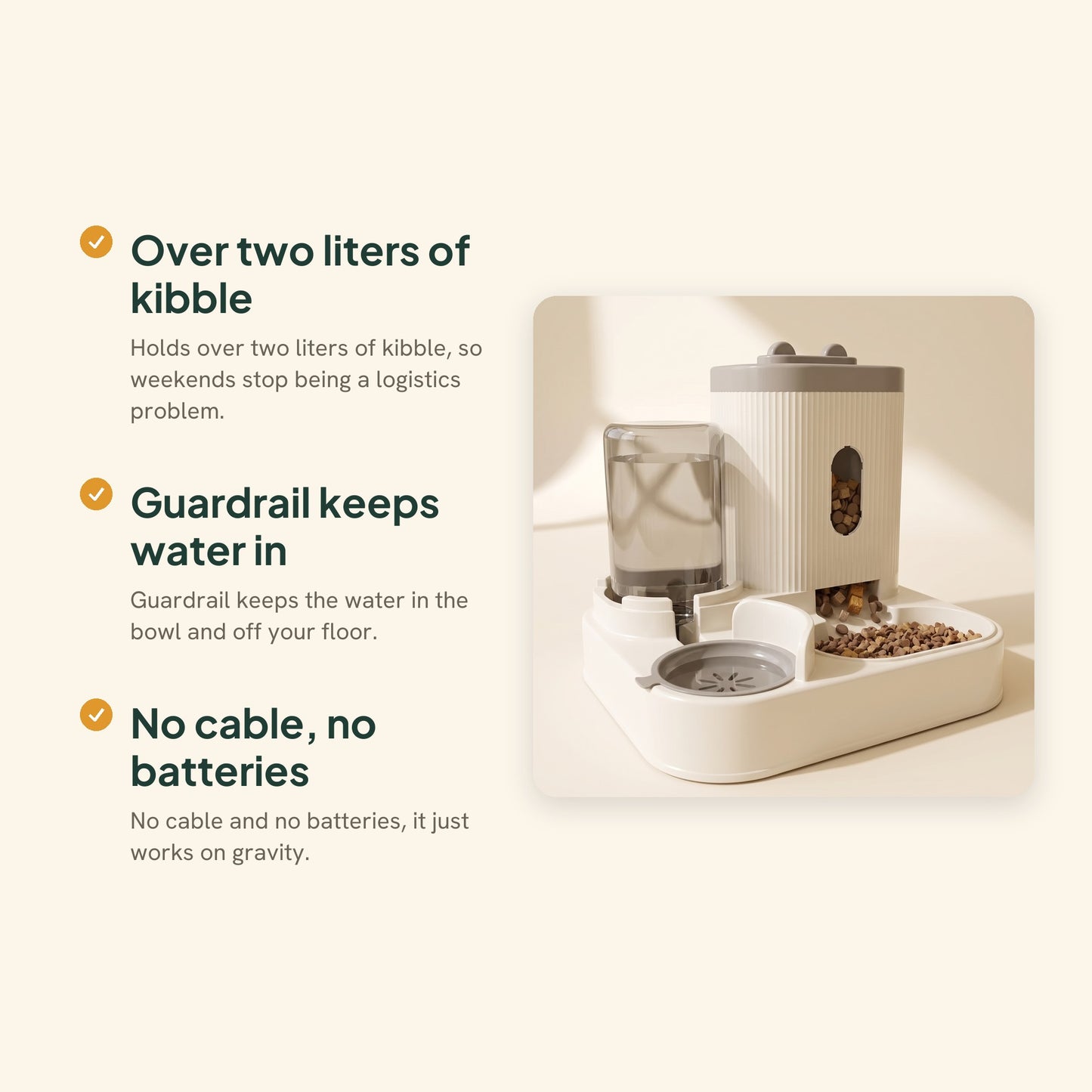 Automatic Gravity Feeder with Water Dispenser, key benefits