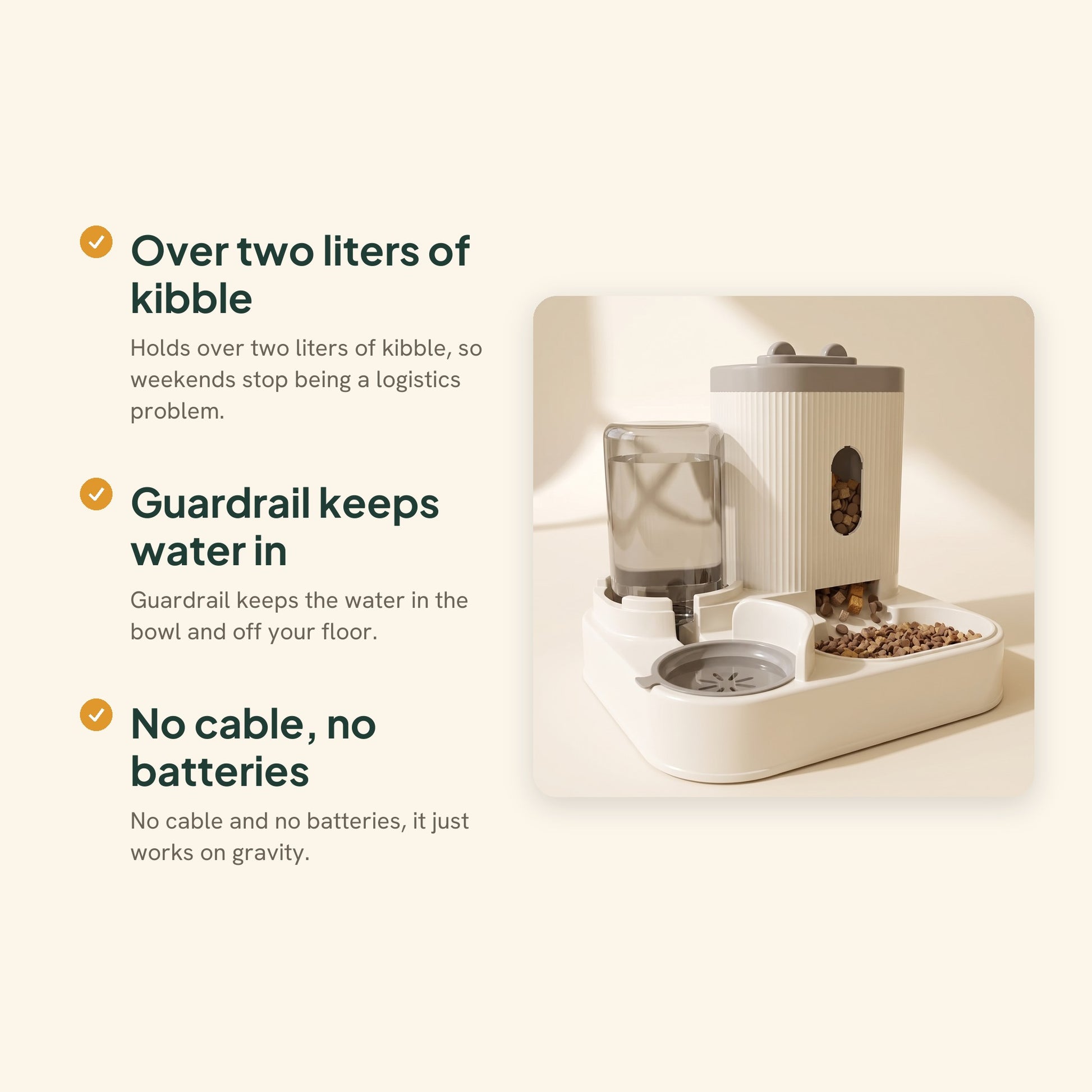 Automatic Gravity Feeder with Water Dispenser, key benefits
