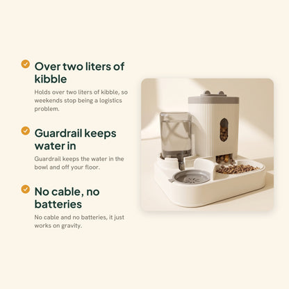 Automatic Gravity Feeder with Water Dispenser, key benefits