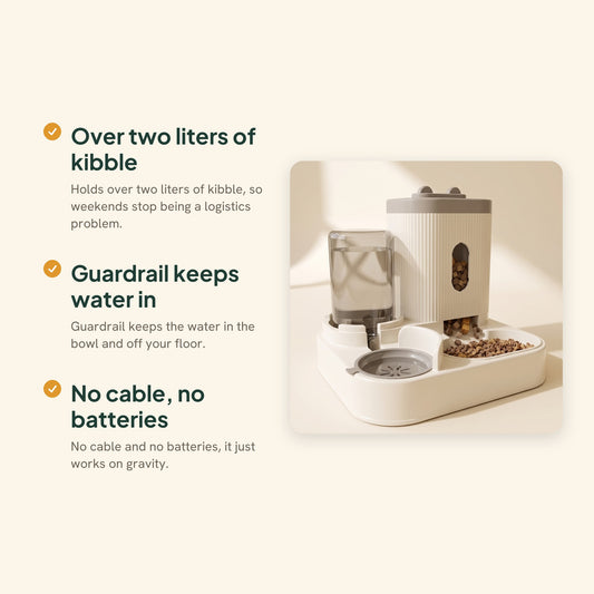 Automatic Gravity Feeder with Water Dispenser, key benefits