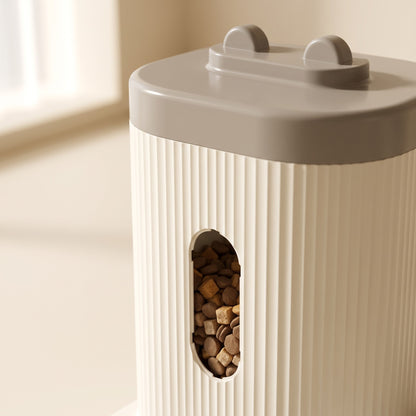 Automatic Gravity Feeder with Water Dispenser, close-up detail