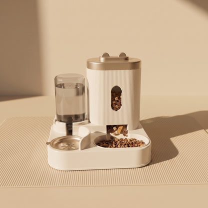 Gravity Feeder with Water Dispenser, Gold