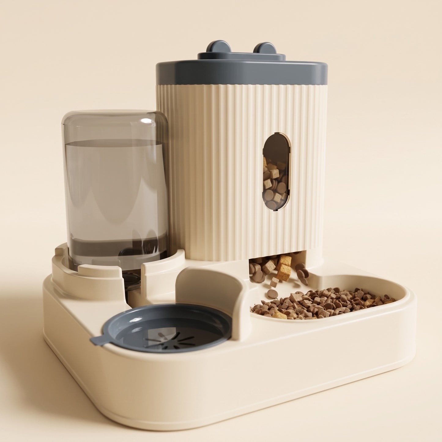 Automatic Gravity Feeder with Water Dispenser, var grey