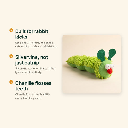 Caterpillar Catnip Kicker Toy for Cats, key benefits