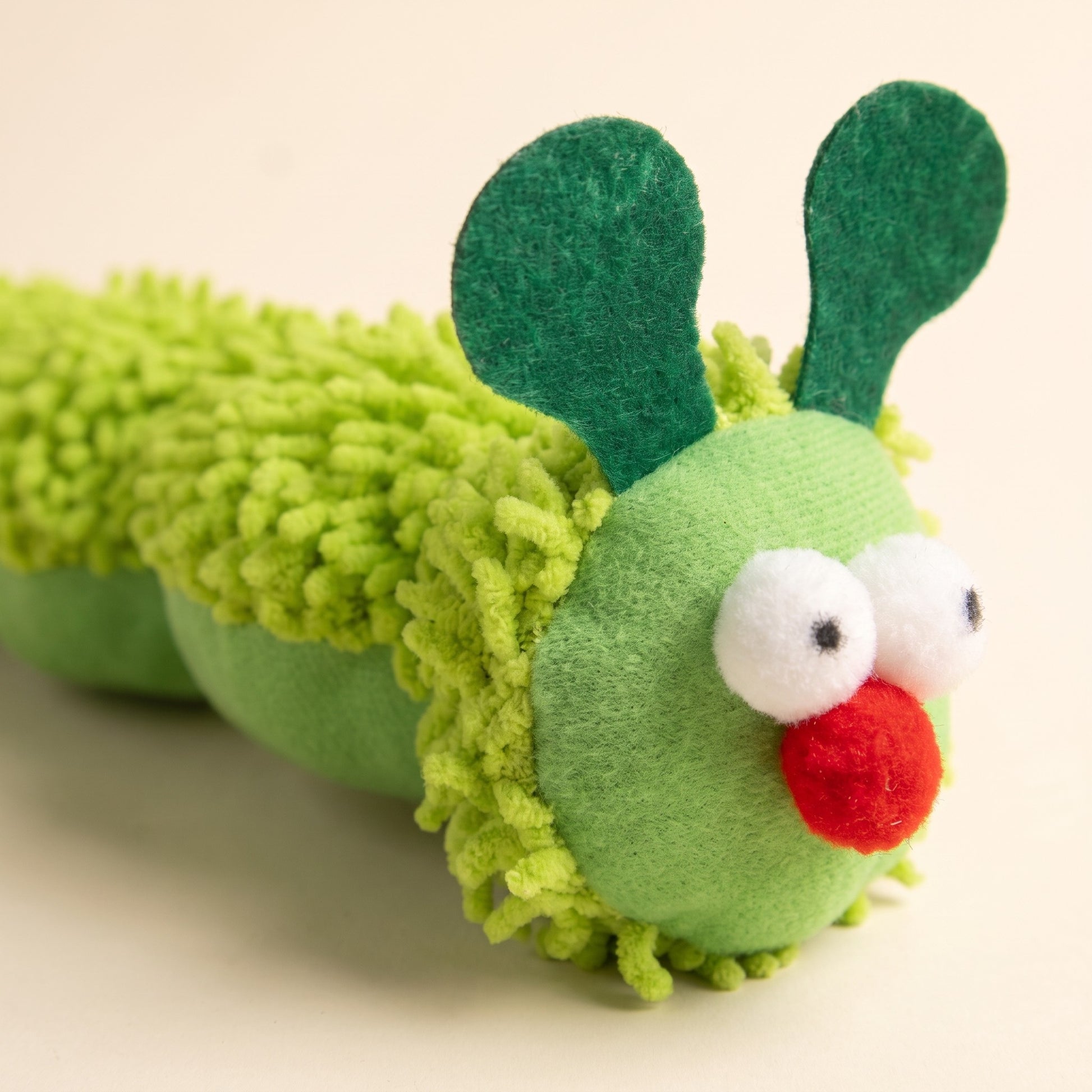Caterpillar Catnip Kicker Toy for Cats, close-up detail