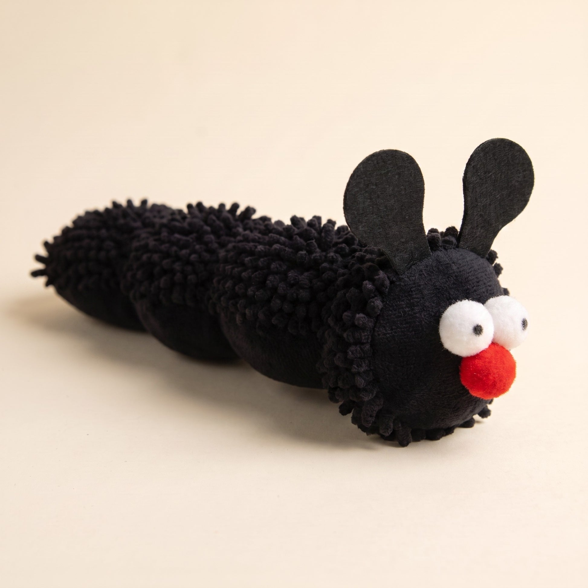 Caterpillar Catnip Kicker Toy for Cats in black