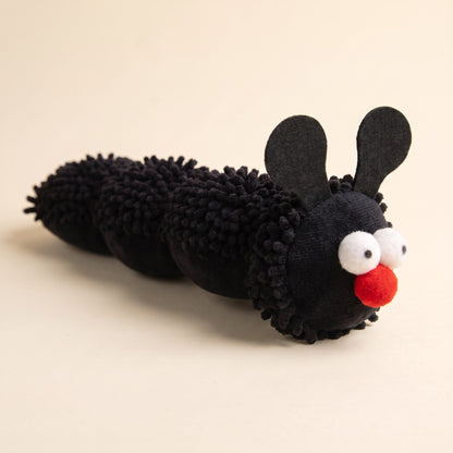 Caterpillar Catnip Kicker Toy for Cats in black