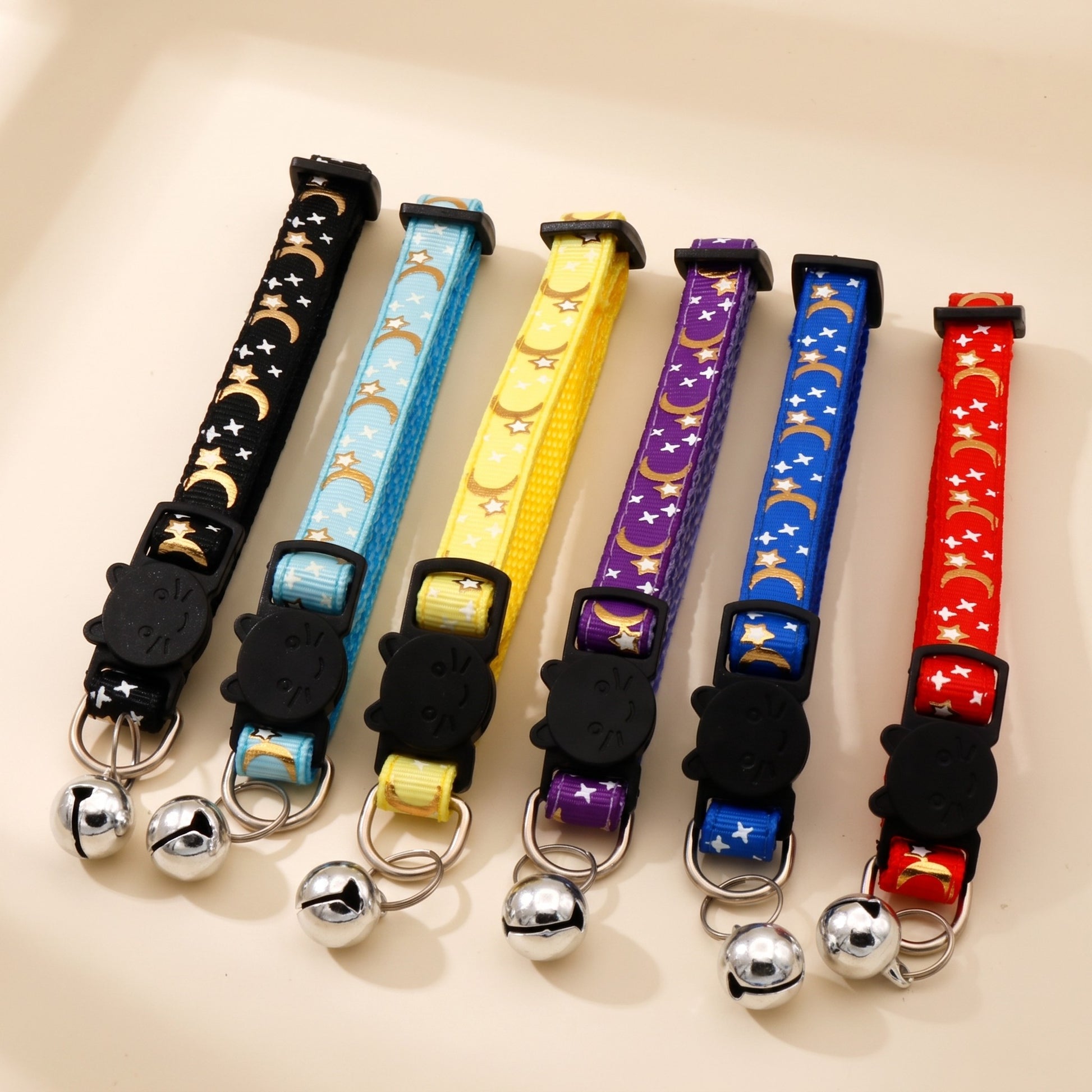 Star and Moon Cat Collar with Bell