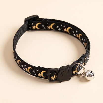 Star and Moon Cat Collar with Bell