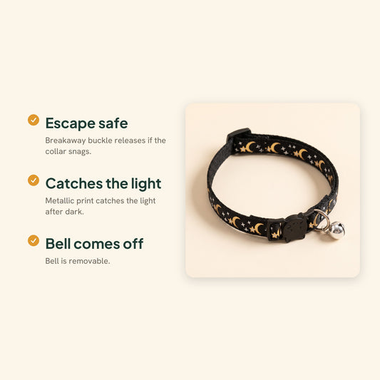Star and Moon Cat Collar with Bell, key benefits