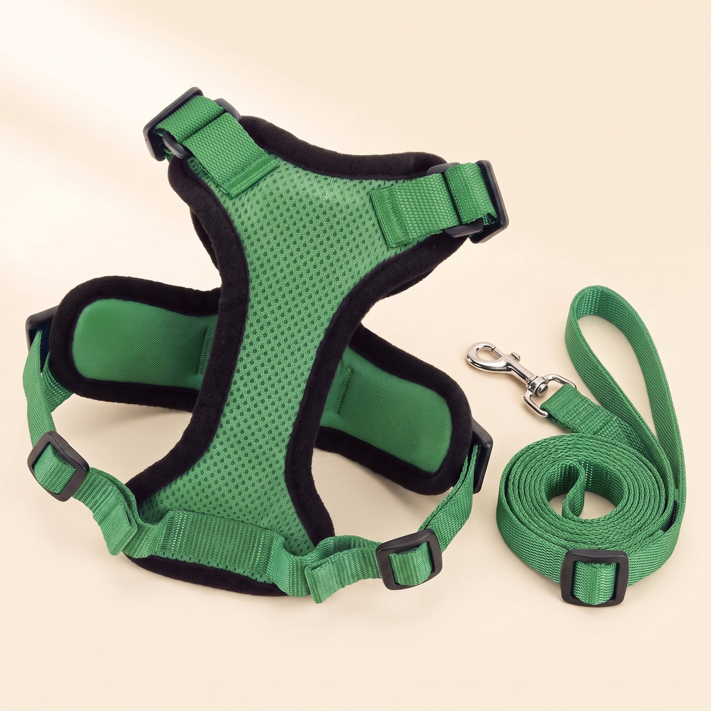 No-Choke Cat Harness and Leash Set - green
