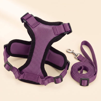 No-Choke Cat Harness and Leash Set - purple