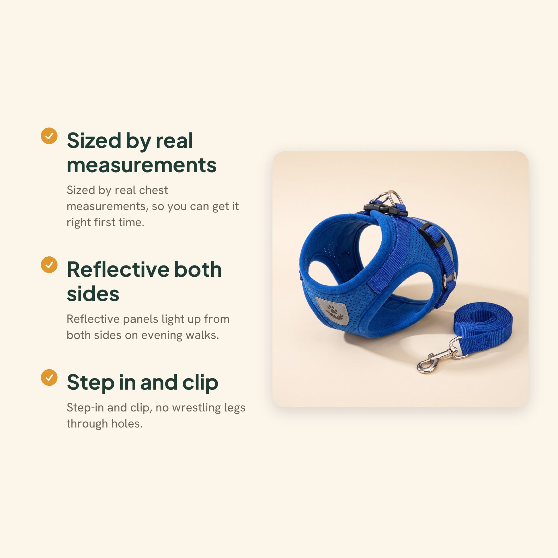 Reflective Mesh Harness and Leash Set, key benefits