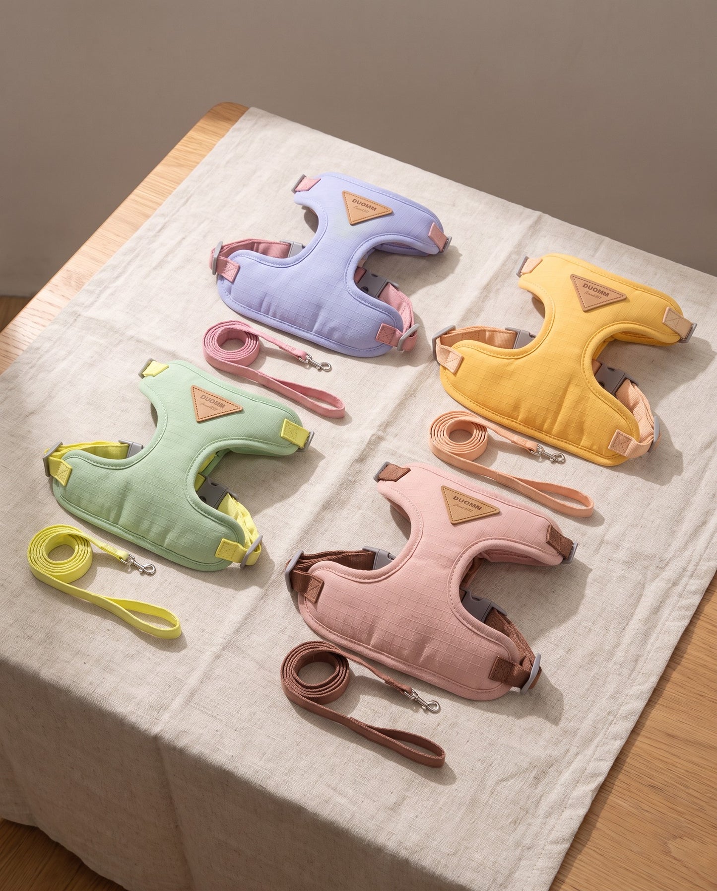 Adjustable Cat and Puppy Harness Set, styled in a home setting