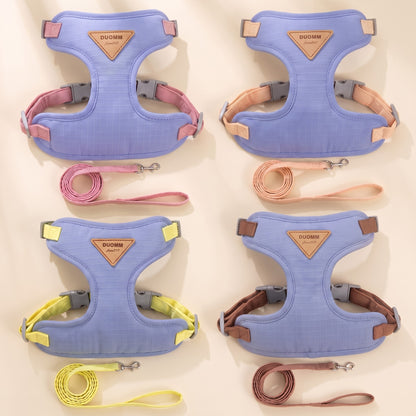 Adjustable Cat and Puppy Harness Set - periwinkle blue