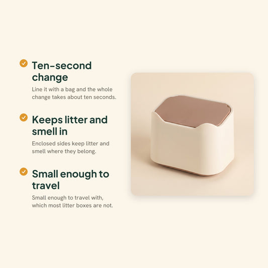 Enclosed Portable Litter Box with Lid, key benefits