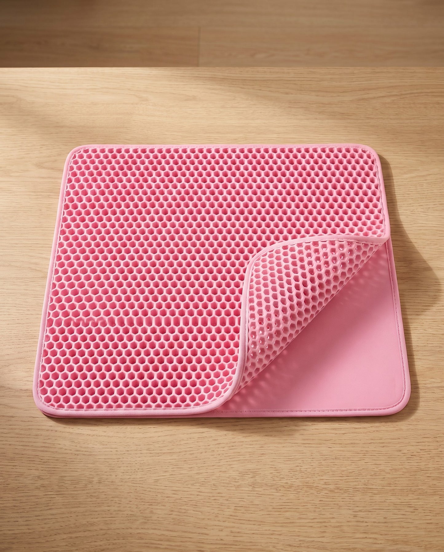 Double-Layer Honeycomb Litter Mat, styled in a home setting