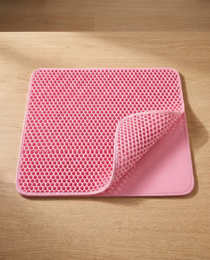 Double-Layer Honeycomb Litter Mat, styled in a home setting