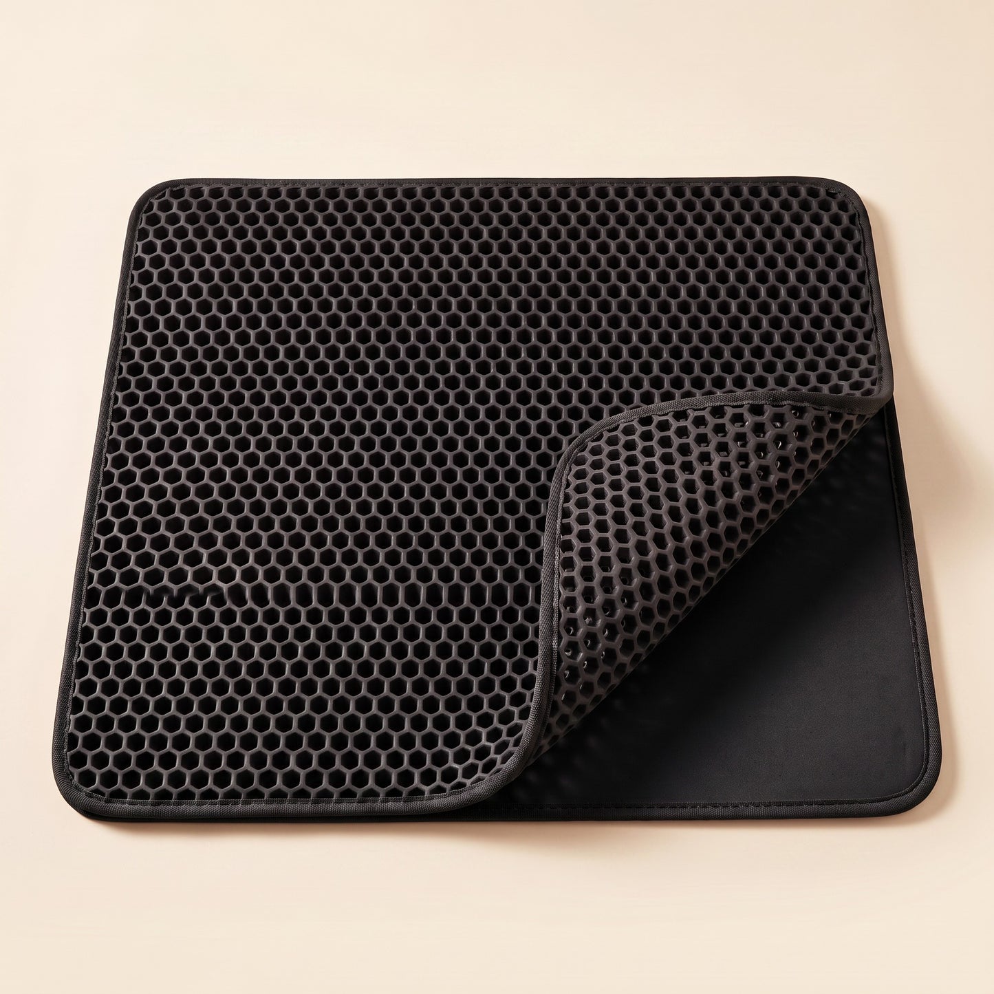 Double-Layer Honeycomb Litter Mat - black