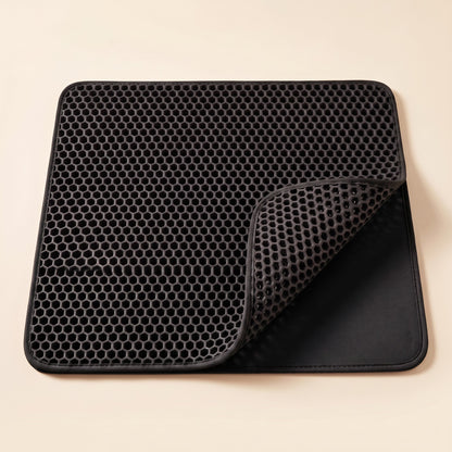 Double-Layer Honeycomb Litter Mat - black