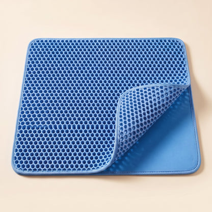 Double-Layer Honeycomb Litter Mat - blue