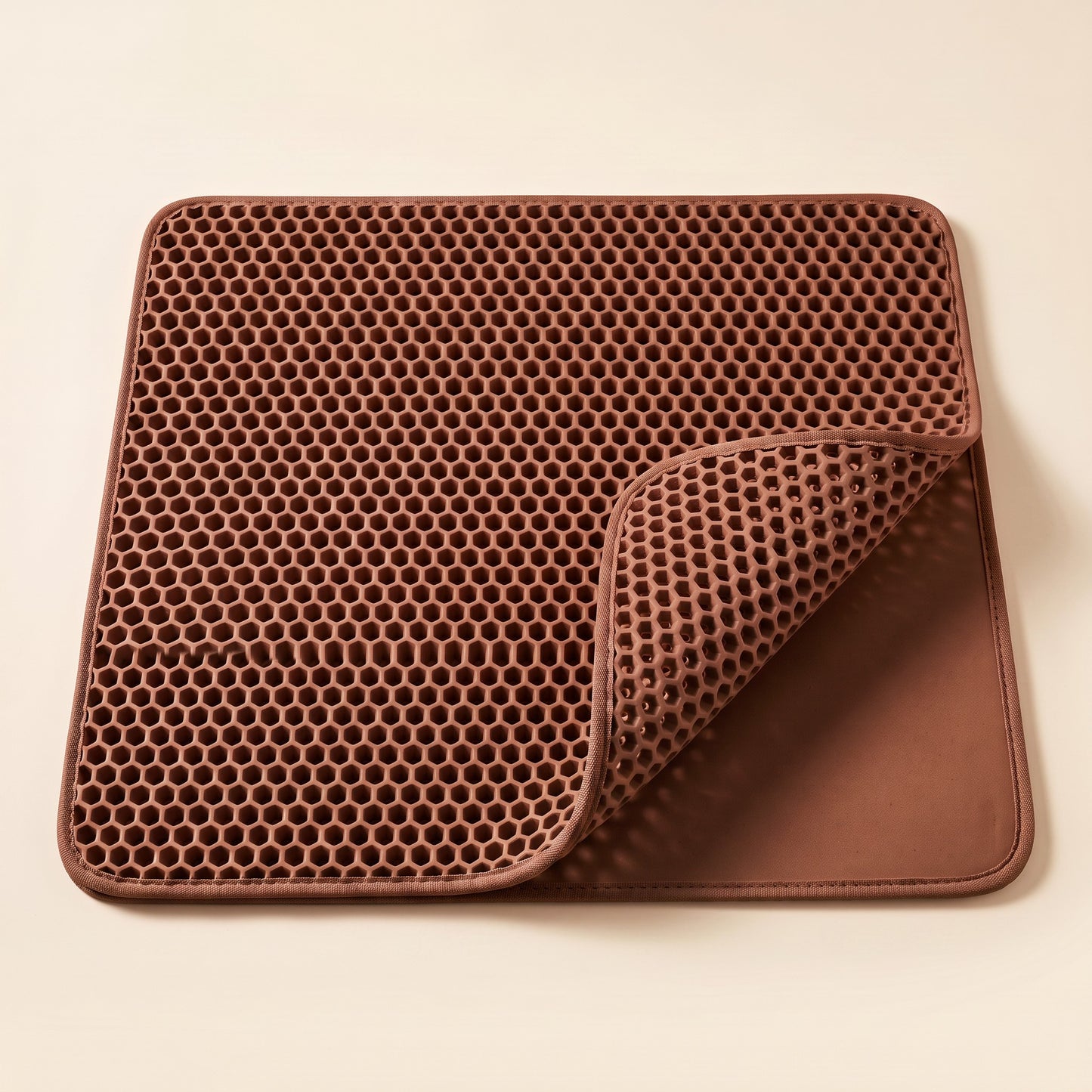 Double-Layer Honeycomb Litter Mat - brown